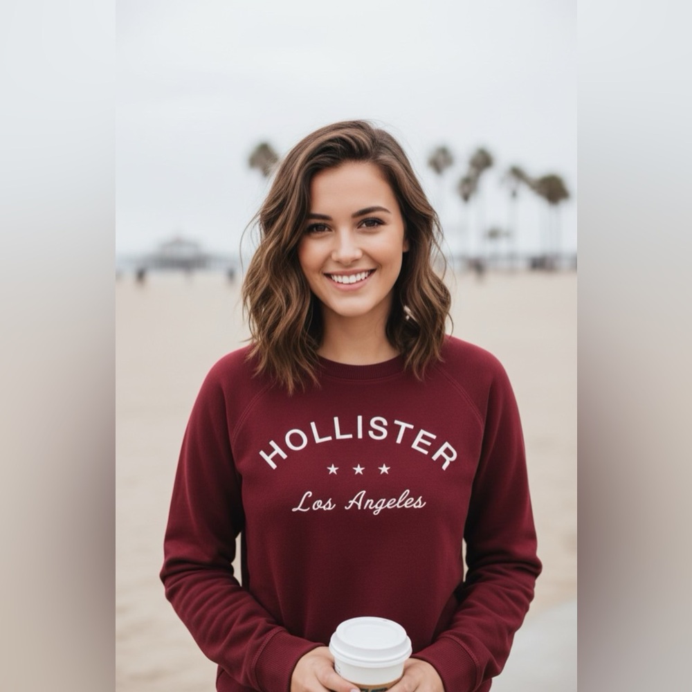 Hollister Women's Burgundy Sweatshirt
